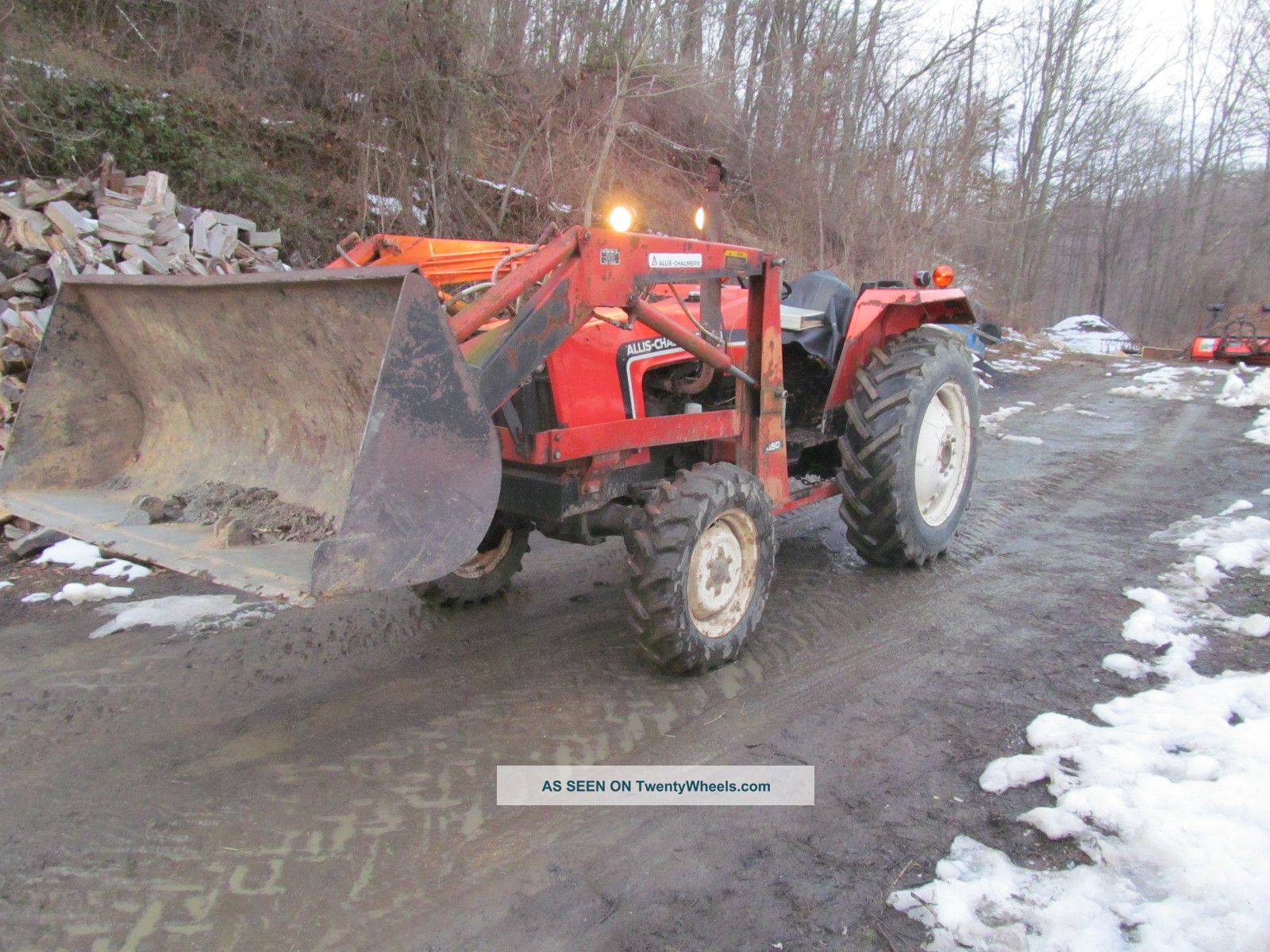 Allis Chalmers 6140 With Loader 4x4 Tractor Power Steer 4wd 3 Pt Hitch Pto Diese Tractors photo