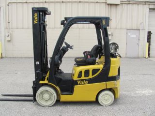 2009 Yale 5000 Pound Lp Gas Forklift + 90 Day Parts Warranty photo