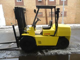 1996 Hyster Forklift H80xl 8000lbs Solid Pneumatic Tires Diesel Engine photo