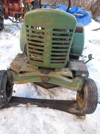 Antique Panzer Tractor T - 70 B W/ Mower Deck Cast Iron Front End Solid Tractor photo