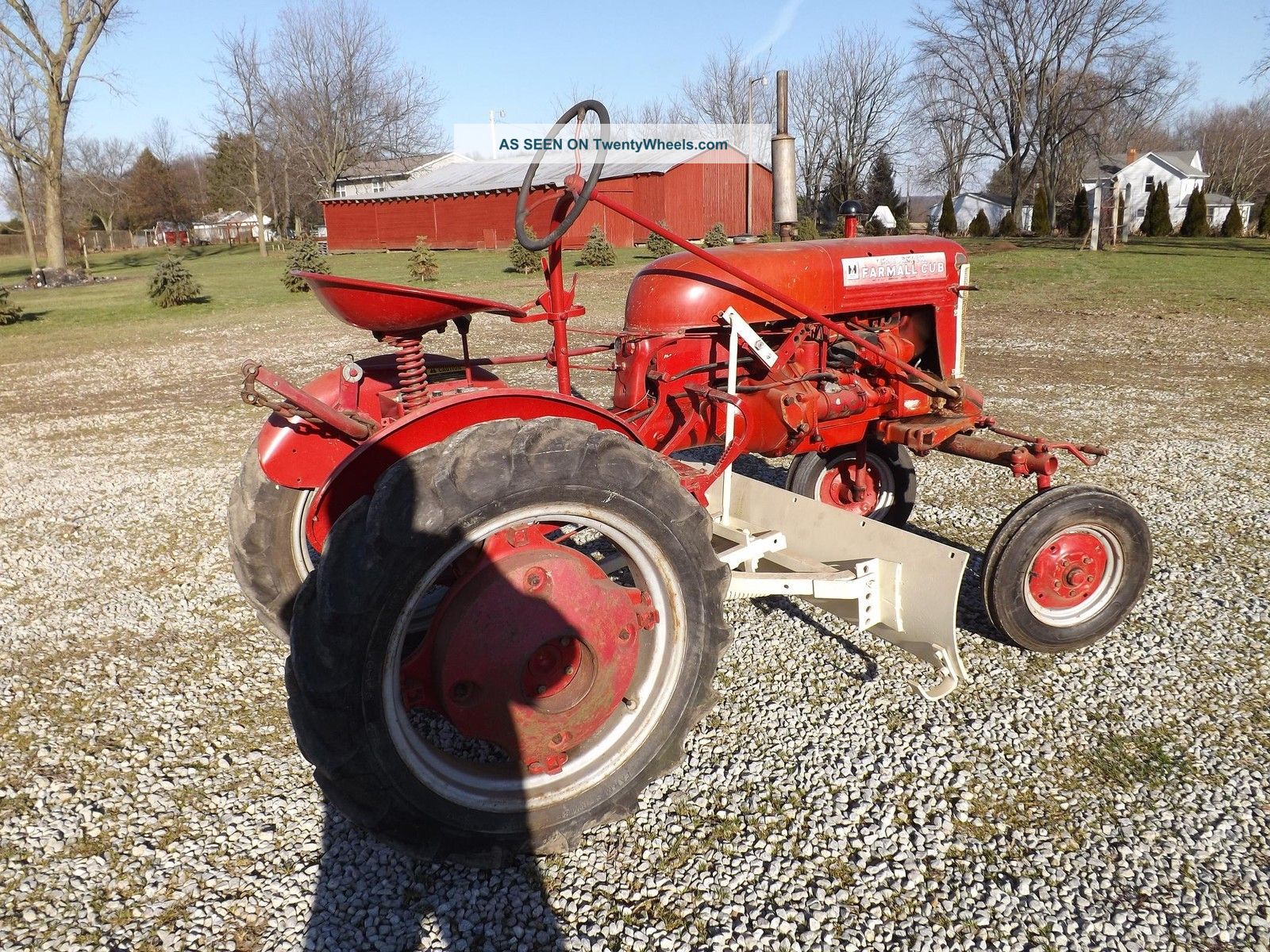 Mccormick Farmall Cub Tractor With Blade And Plow Attachments, Wheel
