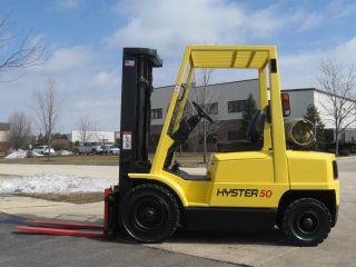 2005 Hyster H50xm Forklift 5000lb Pneumatic Lift Truck Hi Lo photo