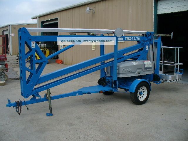 Genie Towable Trailer Aerial Boom Lift Man Scissor Tow Behind Boomlift Personnel Lifts photo