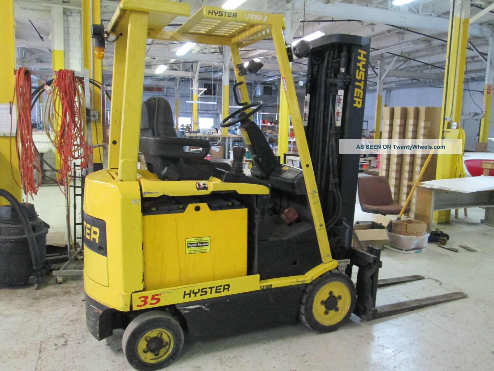 Hyster E35xm Electric Forklift Fork Lift Ohio Tow Motor 3 Stage Mast Forklifts & Other Lifts photo
