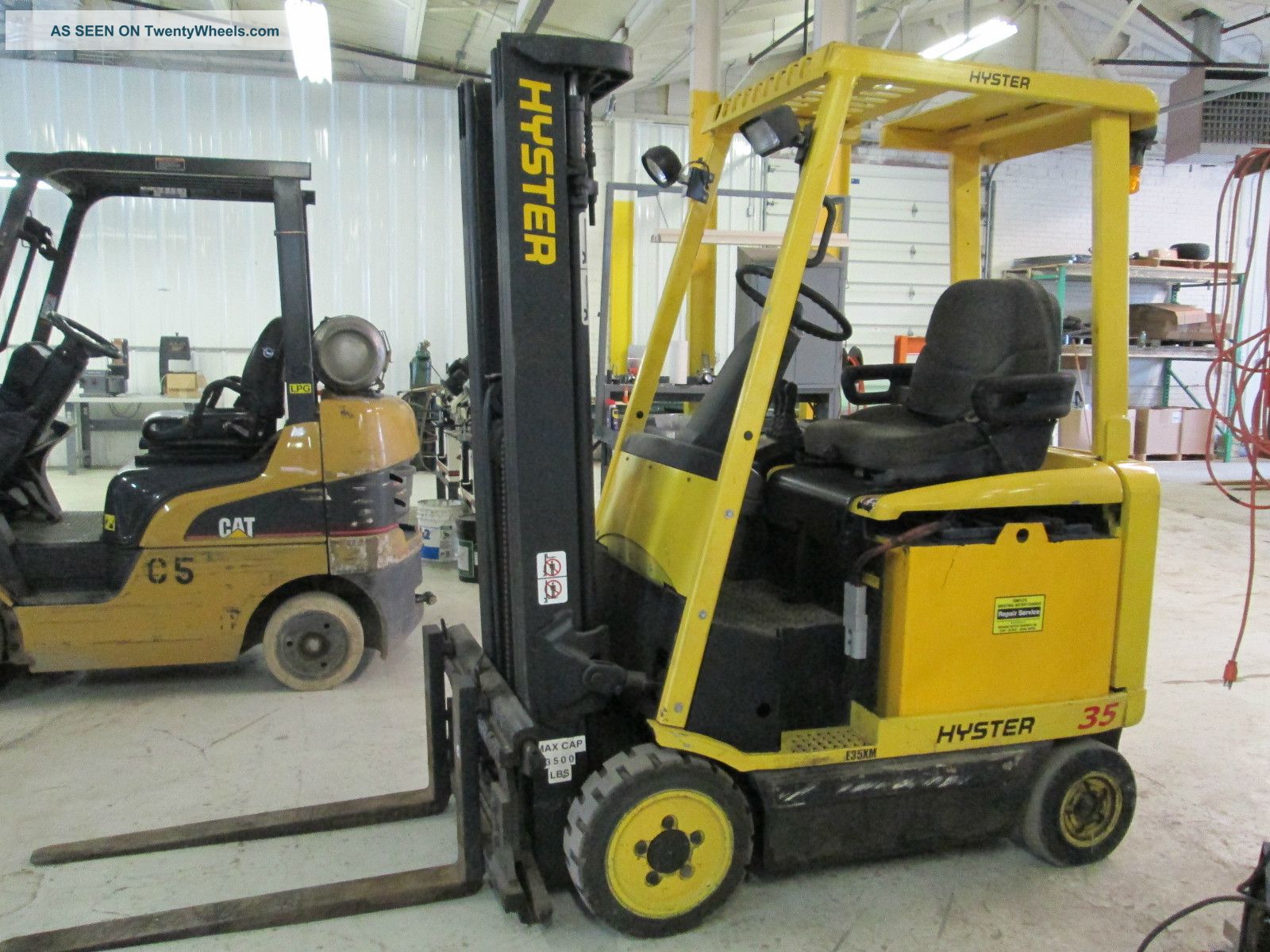 Hyster E35xm Electric Forklift Fork Lift Ohio Tow Motor 3 Stage Mast