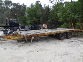 10 Ton Tag Trailer With Ramps Dual Tandem Pintle Hitch photo