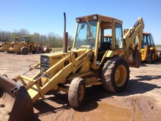 Ford 555b Tractor Loader Backhoe Tractor Hoe Enclosed Cab Diesel Holland photo