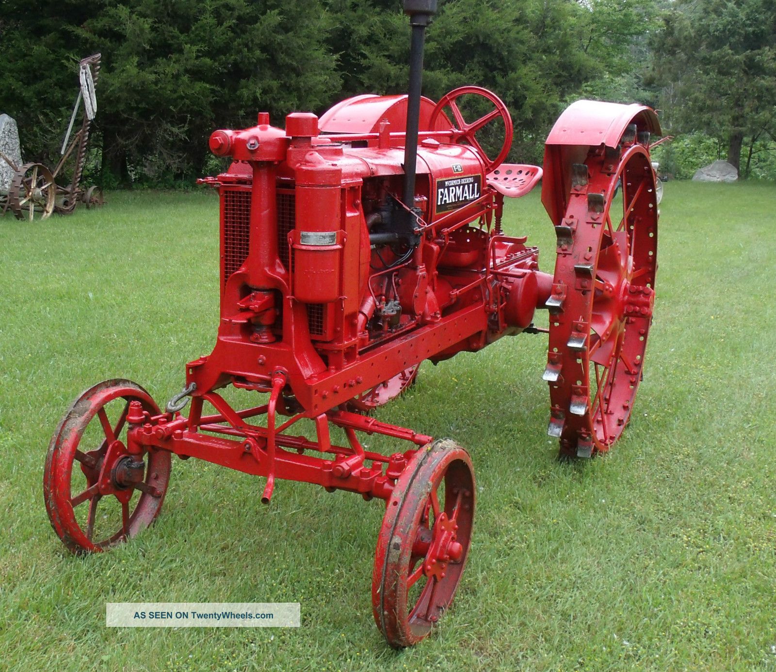 Farmall Tractor F12 1937 Wide Steel Plow Antique Farm Complete Equipment He...