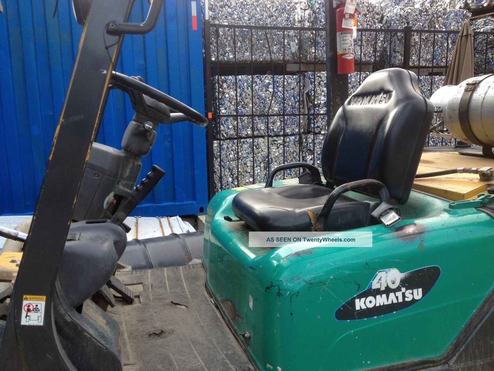 Komatsu 40 Heavy Duty Industrial Forklift 7000 Lb F G40zt 8 Forks