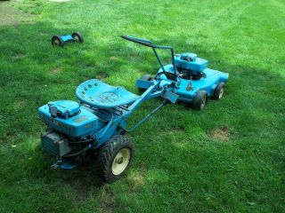 1962 Blue Lawn Boy Loafer Riding Lawn Mower Tractor Antique Vintage @ Barn Find photo