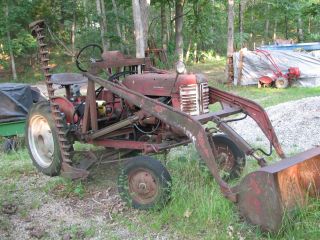 1956 Mccormick Farmall Cub Tractor W Hydrolic Front End Loader And Sickle Mower photo