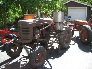 Farmall A Tractor With Cultivators & Side Dresser photo