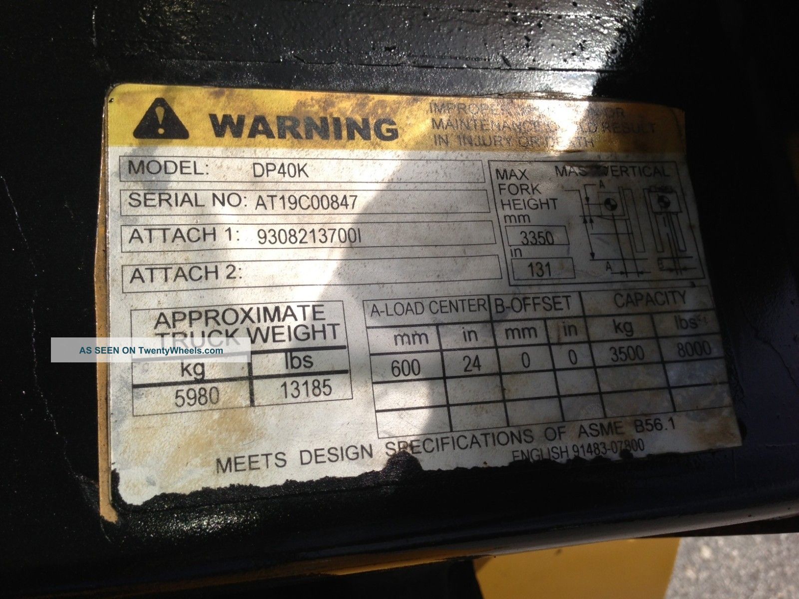 Caterpillar Dp40k Forklift 8000lbs