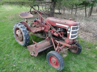 1958 And 1955 Farmall Cub Tractors With Implements photo