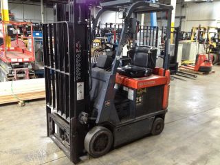 2010 Toyota 7fbcu15.  3000 Lb Capacity Electric Forklift.  189 In Lift.  3 Stage photo