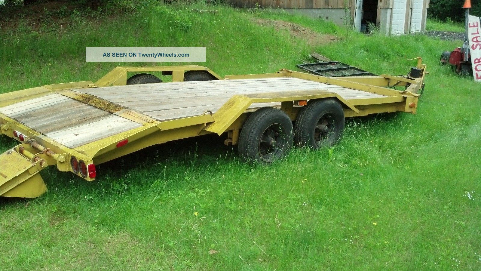 Equipment Trailer Flatbed 7 Ton Skidsteer Backhoe Bed Construction Utility