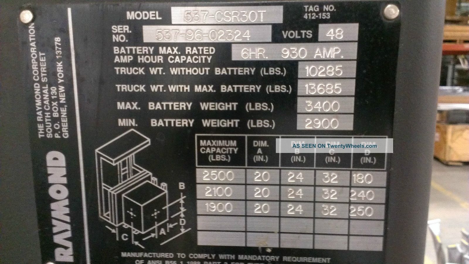 Raymond 537 Csr30t Swing Reach Forklift Fork Lift Columbus Ohio