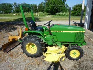 John Deere 790 4x4 Compact Tractor 220hrs W/jd Finish Mower And Woods Blade photo