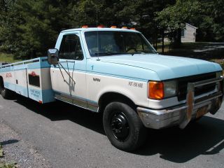 1988 Ford F350 Diesel Car Hauler Flatbed Tow Truck photo