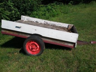 Utility Trailer With Wood Bed & Sides,  Metal Frame.  4ft Wide X 7 Ft Long photo