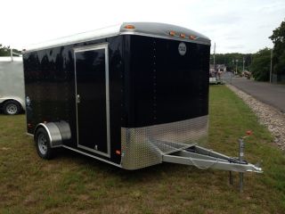 2014 Wells Cargo Road Force 7 X 12 ' Enclosed Trailer Black 7x12 photo