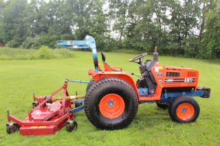 19hp Diesel Kioti Compact Tractor 4wd With 5ft Finish Mower photo