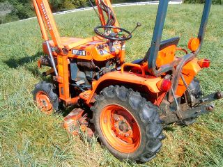 Diesel Kubota B4200 4wd With Front End Loader And Belly Mower Low Reserve photo