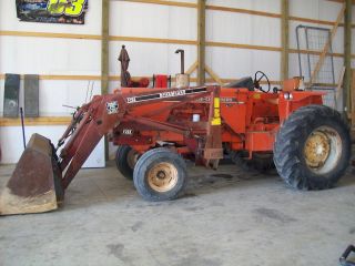 1970s Allis Chalmers 185 Farm Tractor With Farm Hand Loader photo