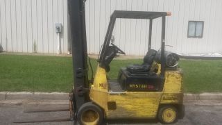 1992 Hyster 5000 Forklift 3 Stage Mast Lp Cushion Warehouse Style Tires photo