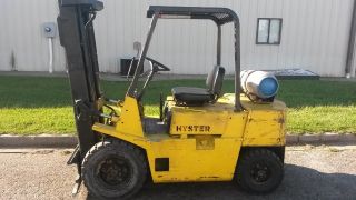 Hyster 5000 Lb Forklift 3 Stage Mast Air Tires Pneumatic Lp photo