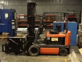 Toyota Electric Forklift 5fbcu30 Three Stage W/ Side Shift & Bolzoni Attachment photo