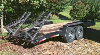 6 Ton 2 Axle Lowbed Flatbed Equipment Trailer photo