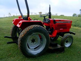 International 244 Compact Diesel Tractor With Woods Finish Mower Low Reserve photo