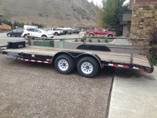 18 Ft Dove Tail 10,  000lb Trailer With Warn 8000lb Winch photo