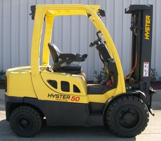 Hyster Model H50ft (2006) 5000lbs Capacity Gasilone Pneumatic Tire Forklift photo