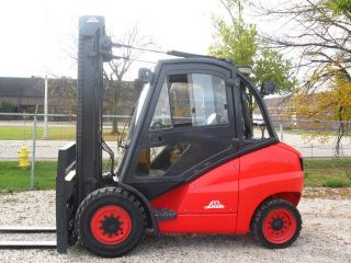 2005 Linde H50d 11000 Lb Capacity Forklift Lift Truck Pneumatic Tire Heated Cab photo
