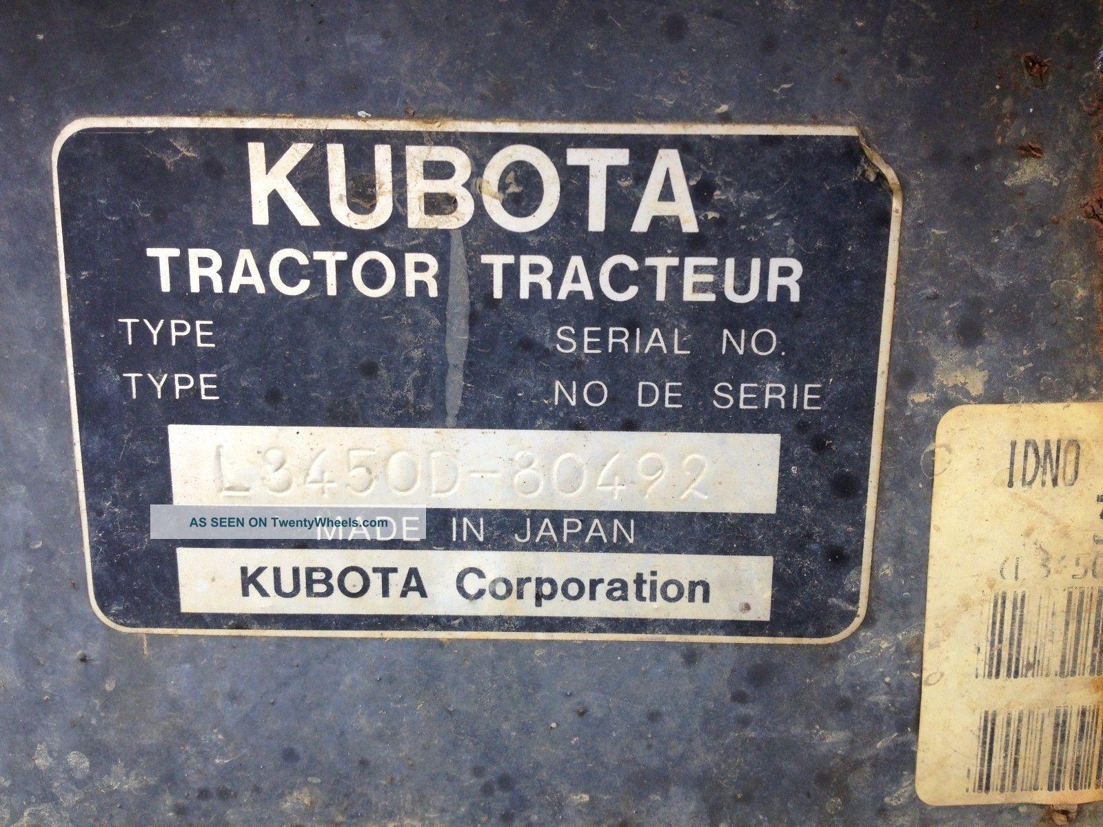 Kubota L3450 Diesel 4wd Tractor Loader, Diff Lock, 540/1000 Pto 350