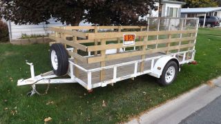 Flatbed Utility Trailer 6 ' X 12 ' With Racks,  And Ramp photo