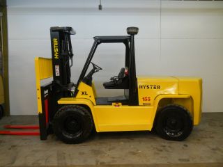 Hyster 15500 Lb Capacity Forklift Lift Truck Pneumatic Tire Side Shifter Painted photo
