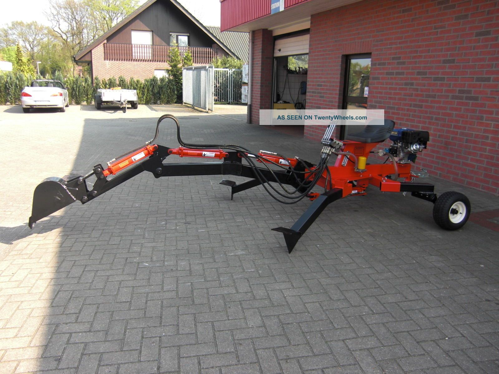 Towable Backhoe With 9 " & 24 " Buckets Plus Thumb Attachment
