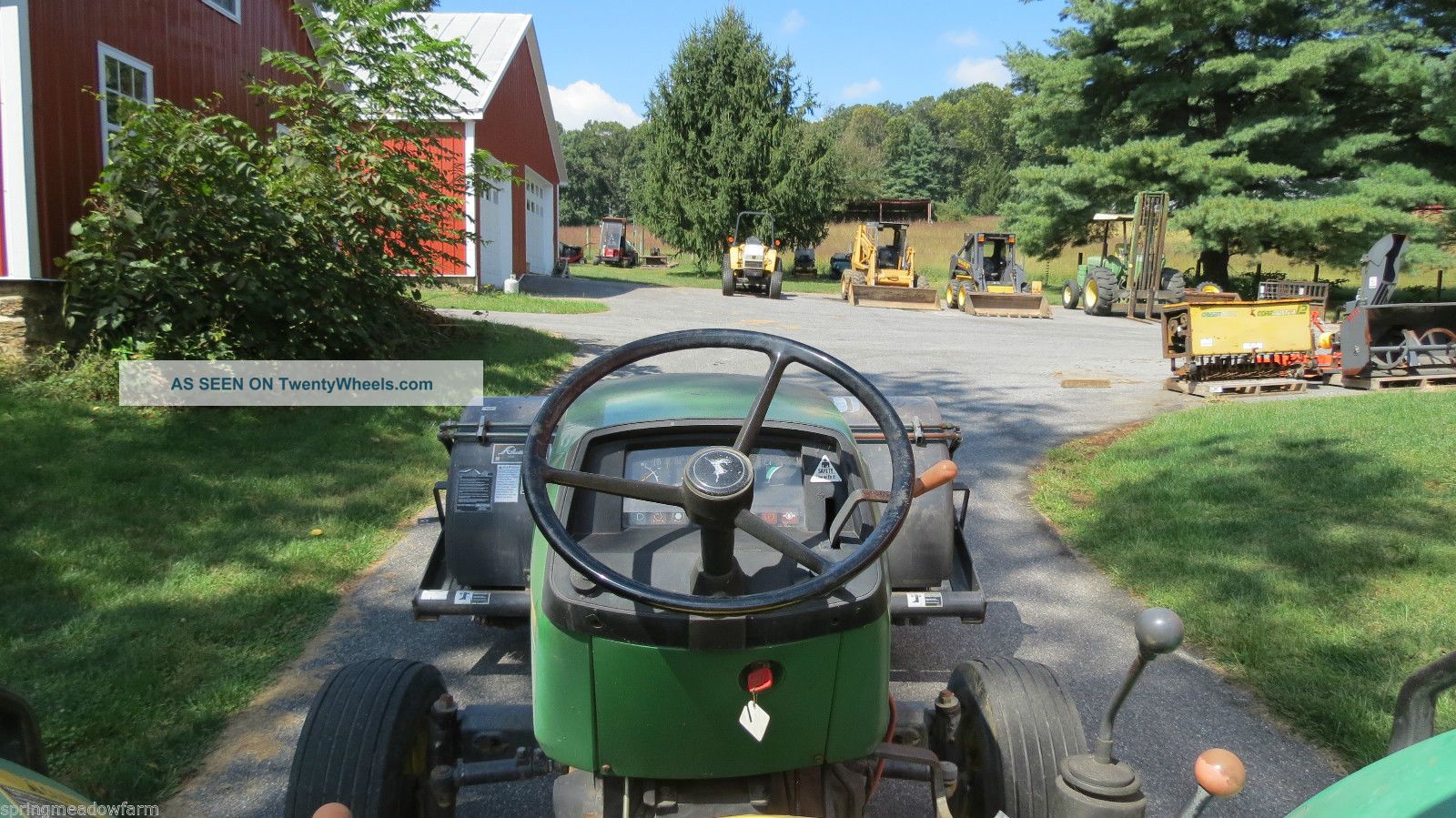 1995 John Deere 5200 Utility Tractor W/ Front Broom 46 Hp Diesel Dual