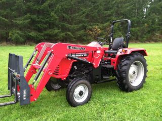 2012 Mahindra 4025 2wd Diesel Tractor 41hp With Front End Loader & 11 Implements photo