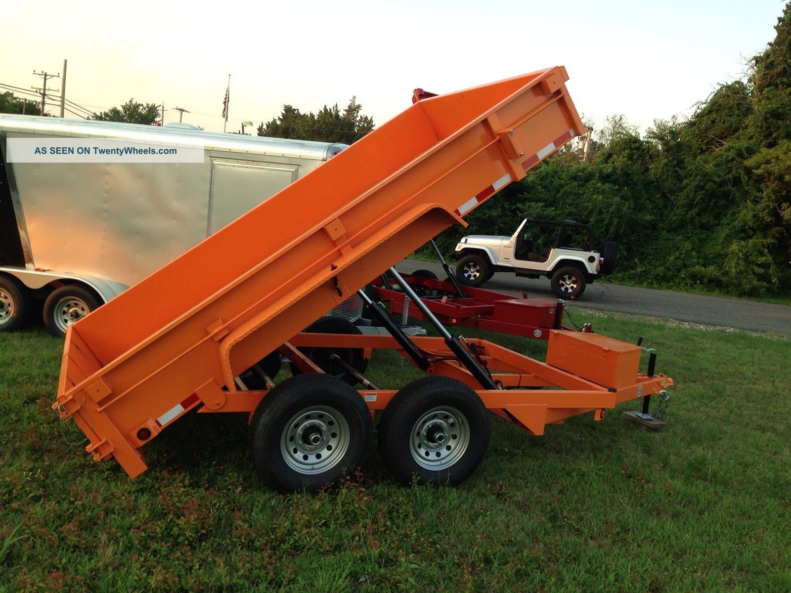 Orange 2013 Dump Trailer 7x12 ' Powder Coated,  Dual Piston Best Price Trailers photo