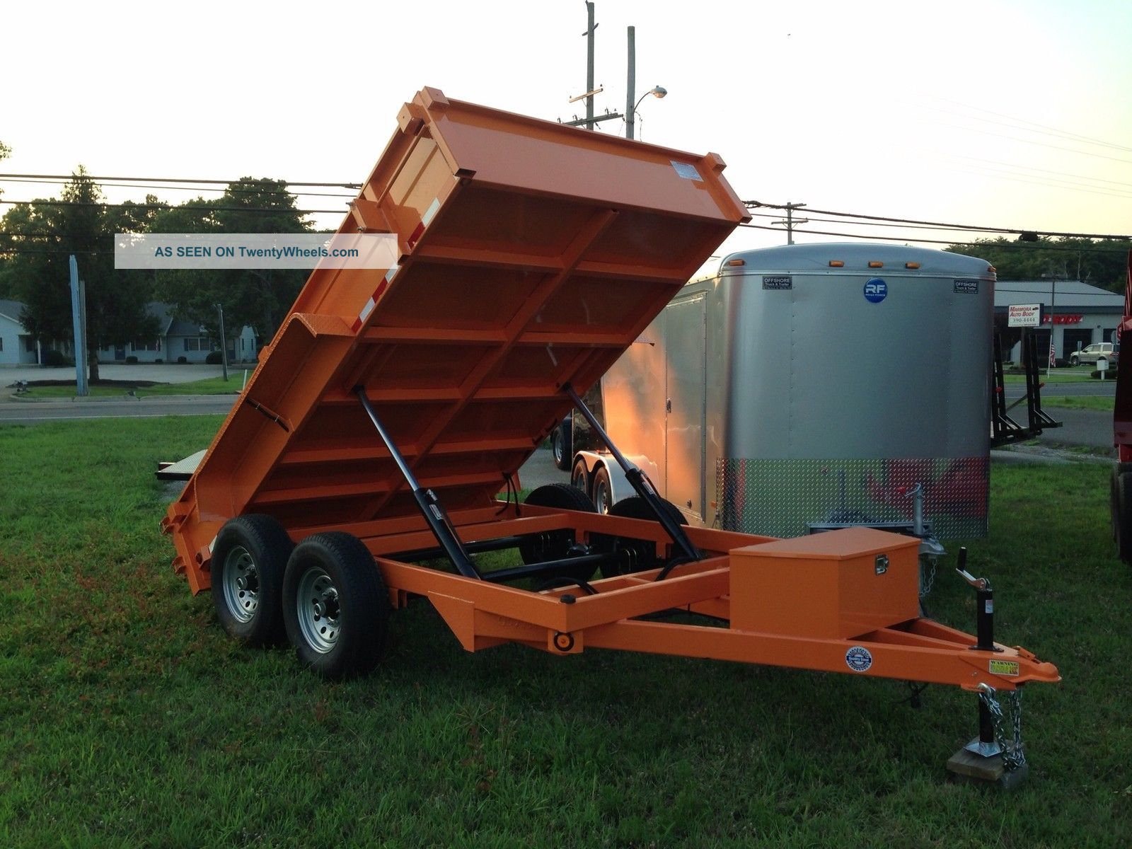 Orange 2013 Dump Trailer 7x12 ' Powder Coated, Dual Piston Best Price