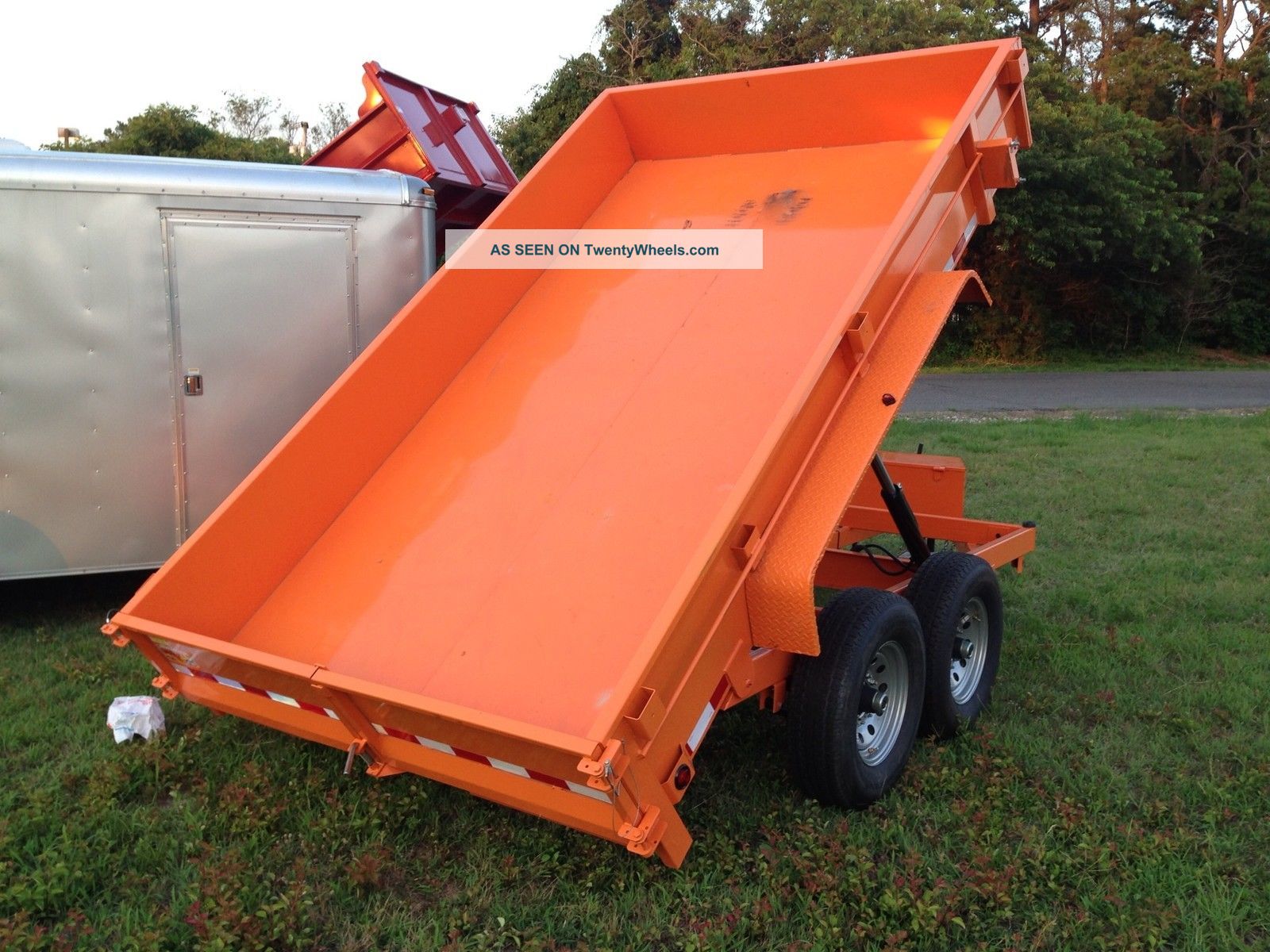 Orange 2013 Dump Trailer 7x12 ' Powder Coated, Dual Piston Best Price