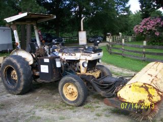 Ford 250c Diesel Tractor W/hydraulic Front Mount Broom,  60 