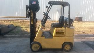 1985 Hyster 5000 Lb Forklift 3 Stage Mast Lp Cushion Warehouse Style Tires photo