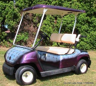 2005 Yamaha Golf Cart Gas Custom Air Brushed Marble And Steel Plated Look photo