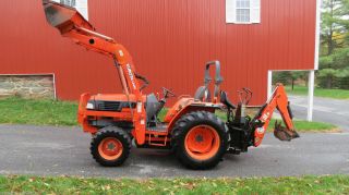 2000 Kubota L3010 4x4 Hydrostatic Compact Tractor Loader Backhoe 745 Hours photo