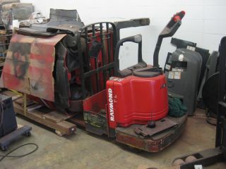 2005 Raymond Electric Pallet Jack - Rider - Double Lenght Forks 8 ' photo